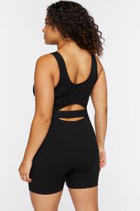 BLACK Plus Size Fitted Cutout Romper, image 3