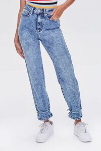MEDIUM DENIM High-Rise Acid Wash Jeans, image 3