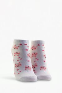 WHITE/MULTI Pig Print Ankle Socks, image 1