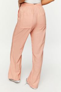 LIGHT PINK Linen-Blend Mid-Rise Pants, image 4