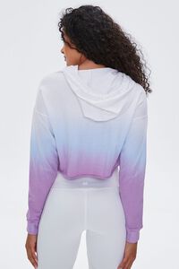 WHITE/BLUE Active Ombre Raw-Cut Hoodie, image 3