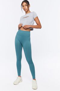 TEAL Active Ribbed High-Rise Leggings, image 1
