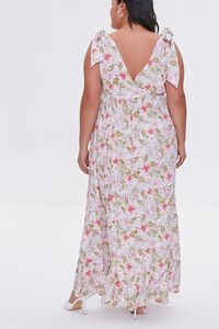 CREAM/MULTI Plus Size Floral Print Midi Dress, image 4