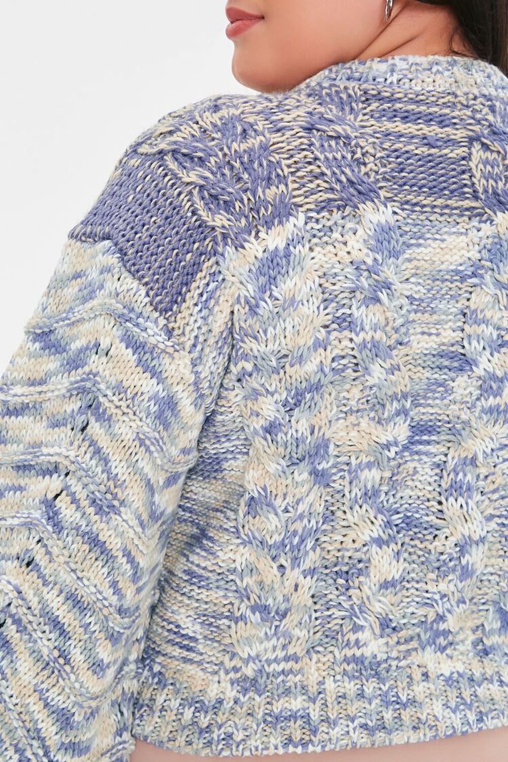 Plus Size Marled Drop-Sleeve Sweater