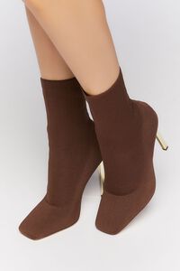 BROWN Stiletto Sock Booties, image 5