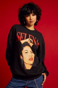 BLACK/MULTI Selena Graphic Fleece Pullover, image 2