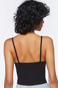 BLACK Cotton-Blend Cami Bodysuit, image 3