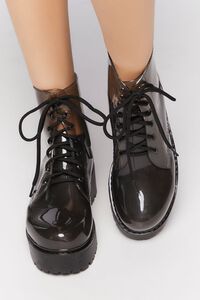 BLACK Vinyl Combat Boots, image 4