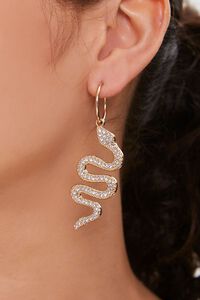 Rhinestone Snake Drop Earrings, image 1