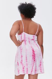 PINK/MULTI Plus Size Tie-Dye Mini Dress, image 3