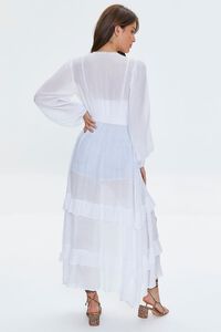 WHITE Ruffle-Trim Duster Kimono, image 3