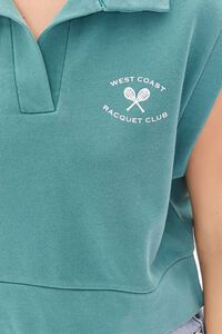 TEAL/WHITE Racquet Club Crop Top, image 5