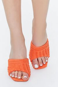 ORANGE Terry Cloth Open-Toe Stiletto Heels, image 4