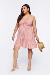 ADOBE ROSE Plus Size Ruched Cami Mini Dress, image 4