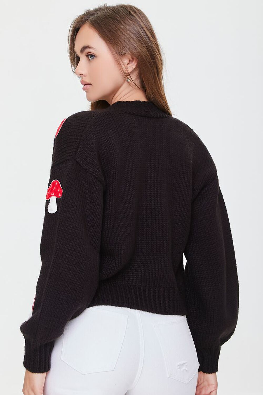 BLACK/MULTI Mushroom Cardigan Sweater, image 3