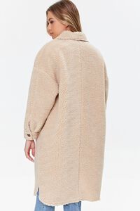 TAUPE Faux Shearling Longline Coat, image 3