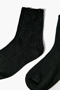 BLACK Distressed Crew Socks, image 7
