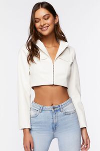 CREAM Faux Leather Cropped Blazer, image 7