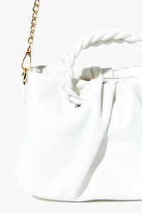 WHITE Twisted Faux Leather Crossbody Bag, image 6