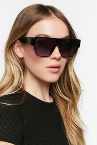 BLACK/BLACK Square Frame Tinted Sunglasses, image 1