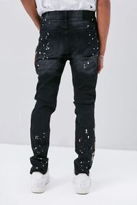 BLACK/MULTI Embroidered Graphic Paint Splatter Jeans, image 4