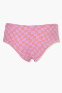 SALMON/LAVENDER Checkered Boyshort Bikini Bottoms, image 6
