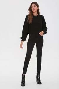 BLACK Ribbed Drop-Sleeve Sweater, image 4