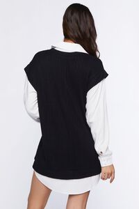 BLACK/WHITE Sweater Vest & Shirt Combo Dress, image 3