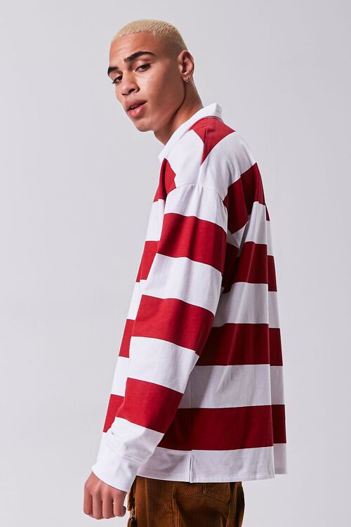 RED/WHITE Striped Polo Shirt, image 2