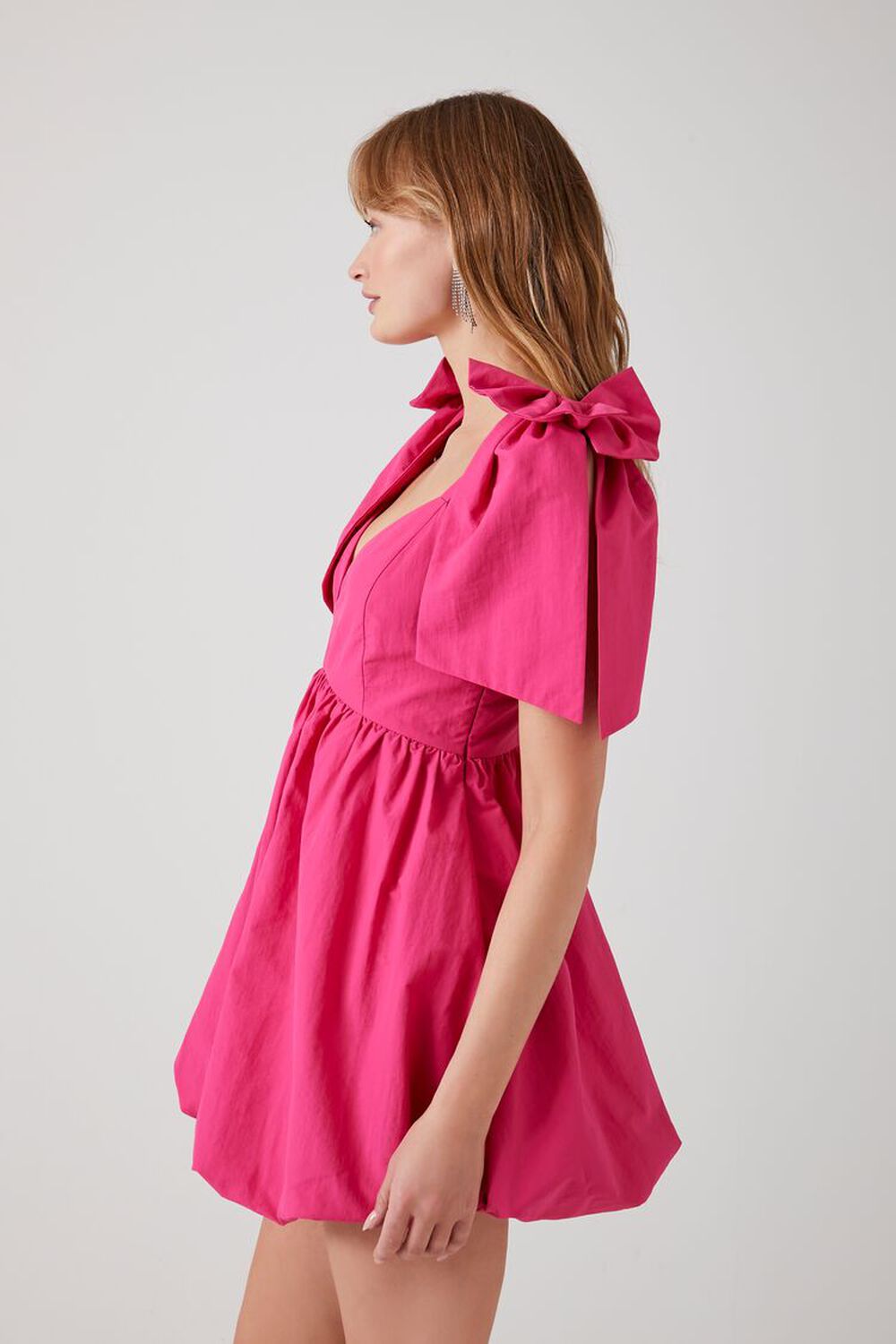 HIBISCUS Plunging Bow Babydoll Dress, image 3