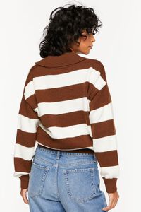 BROWN/CREAM Striped Collared Sweater, image 3