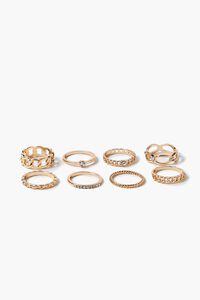 GOLD/CLEAR Assorted Faux Gem Ring Set, image 1