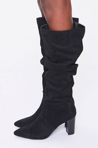 BLACK Slouchy Knee-High Boots, image 2