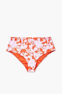 RED/PINK Plus Size Floral Print Bikini Bottoms, image 6