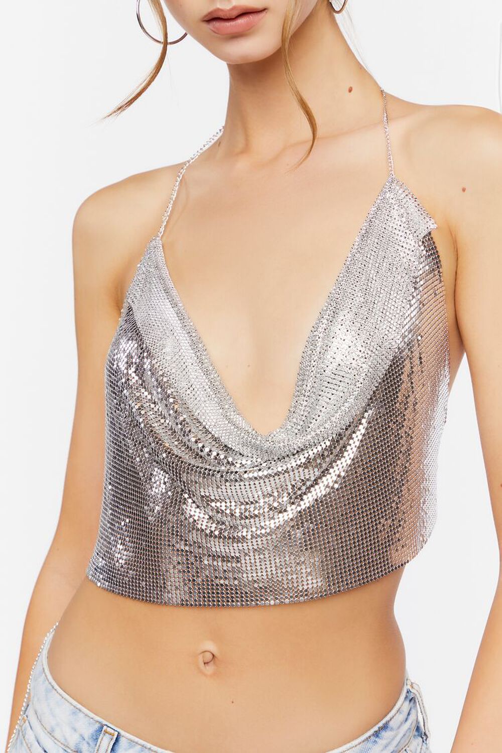 Chainmail Halter Top w/ Black Neck Piece - O/S