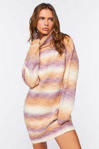 TAN/MULTI Striped Mini Sweater Dress, image 4