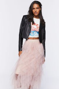 LIGHT PINK Tulle Ruffle Maxi Skirt, image 5