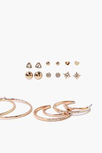 GOLD Moon & Star Hoop & Stud Earring Set, image 2