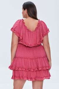 ROSE PETAL Plus Size Clip Dot Ruffled Dress, image 3