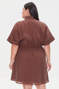 BROWN Plus Size A-Line Shirt Dress, image 3