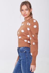 BROWN/IVORY Polka Dot Ruched Sweater, image 2