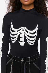 BLACK/WHITE Skeleton Graphic Bodysuit, image 6