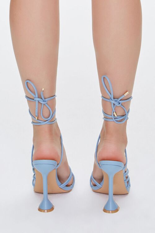 LIGHT BLUE Wraparound Square-Toe Heels, image 3