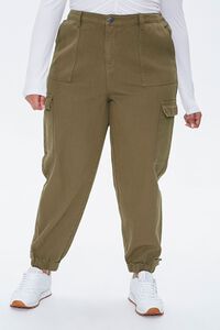 OLIVE Plus Size Ankle-Cut Cargo Pants, image 2