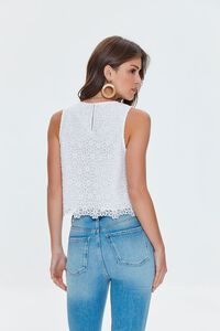 WHITE Floral Crochet Eyelet Top, image 3