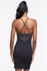 BLACK/BROWN Seamless Mesh-Panel Mini Dress, image 3