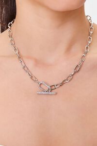 SILVER/CLEAR Rhinestone Toggle-Clasp Jewelry Set, image 2