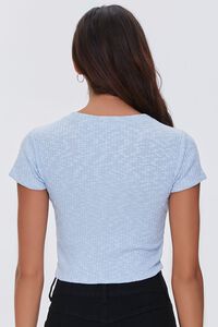 LIGHT BLUE Ribbed Semi-Cropped Tee, image 3