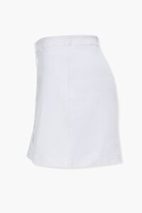 WHITE Plus Size Button-Front Denim Skirt, image 2