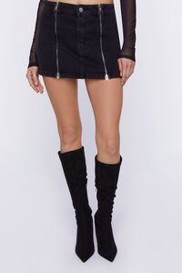 BLACK Dual Zipper Micro Mini Skirt, image 2